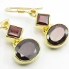 Solid Silver Gold Plated Garnet Diamonds in Diamond and Oval Shapes