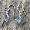 Solid Silver Labradorite Marquise Drop Earrings