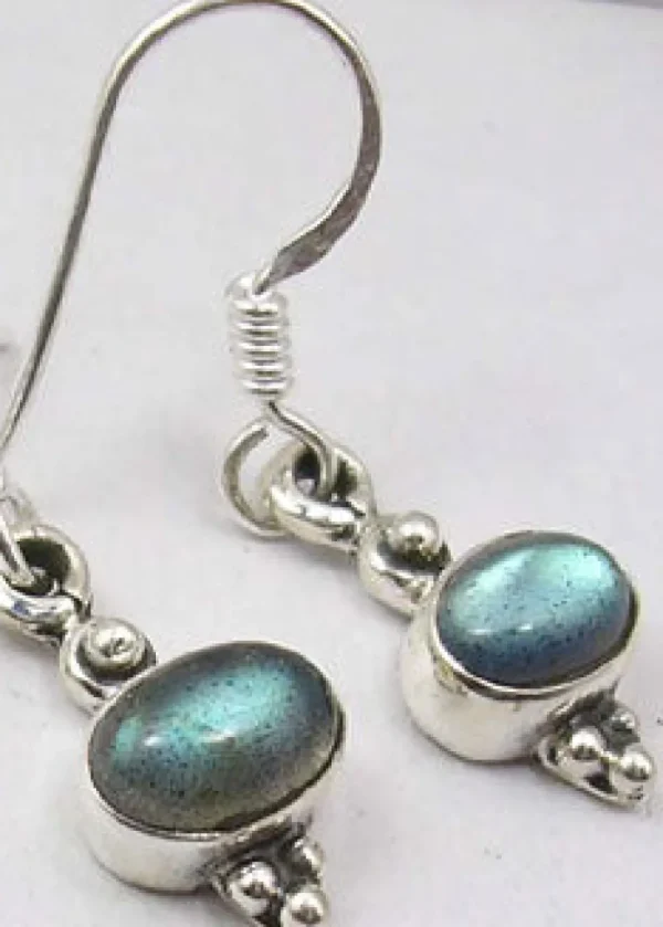 Solid Silver Labradorite Drop Earrings
