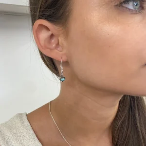 Solid Silver Labradorite Drop Earrings