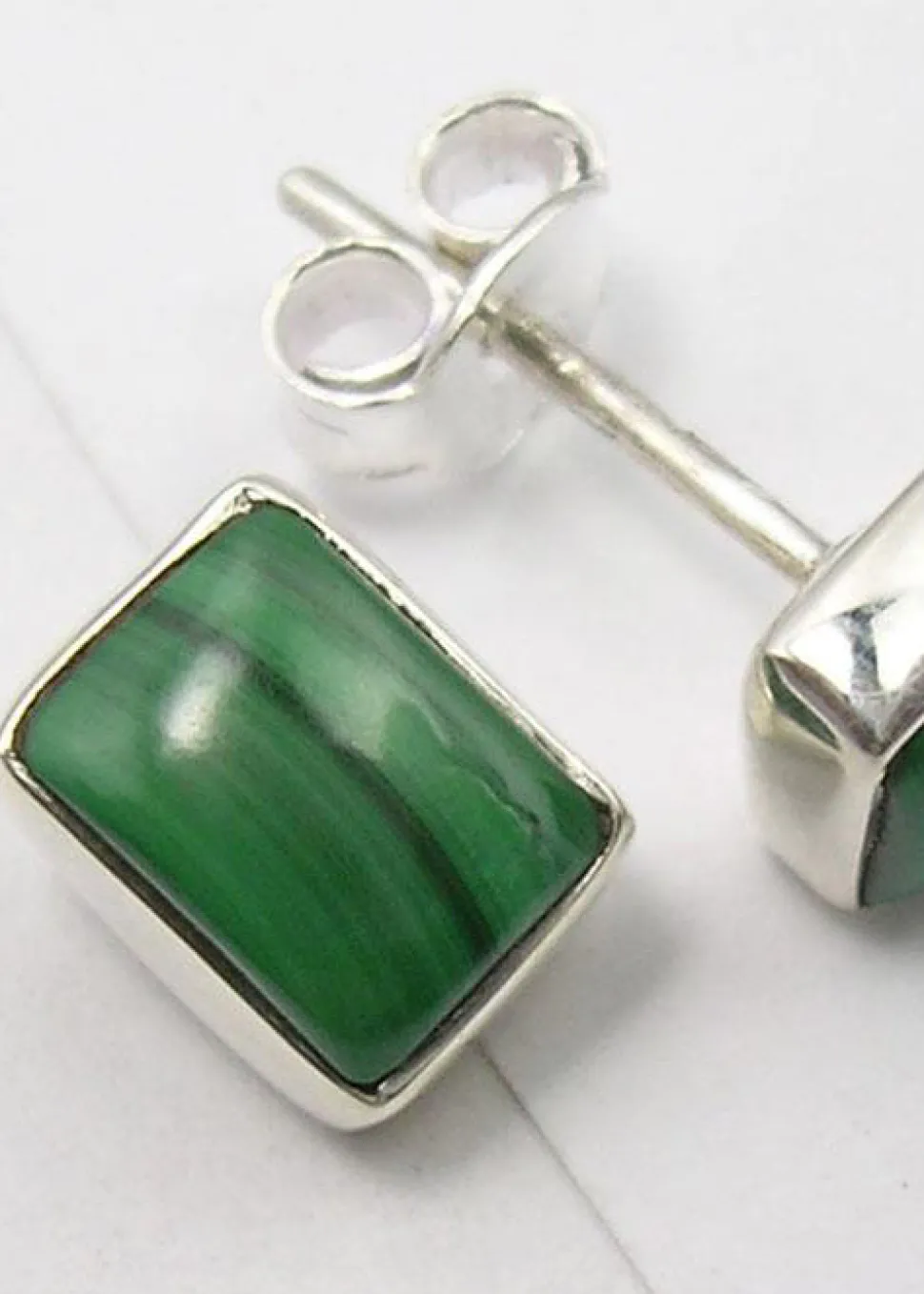 solid_silver_malachite_ob_5.webp Solid Silver Malachite Oblong Stud Earrings