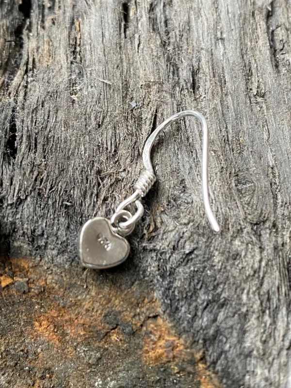 Solid Silver Simple Heart Linked Earrings