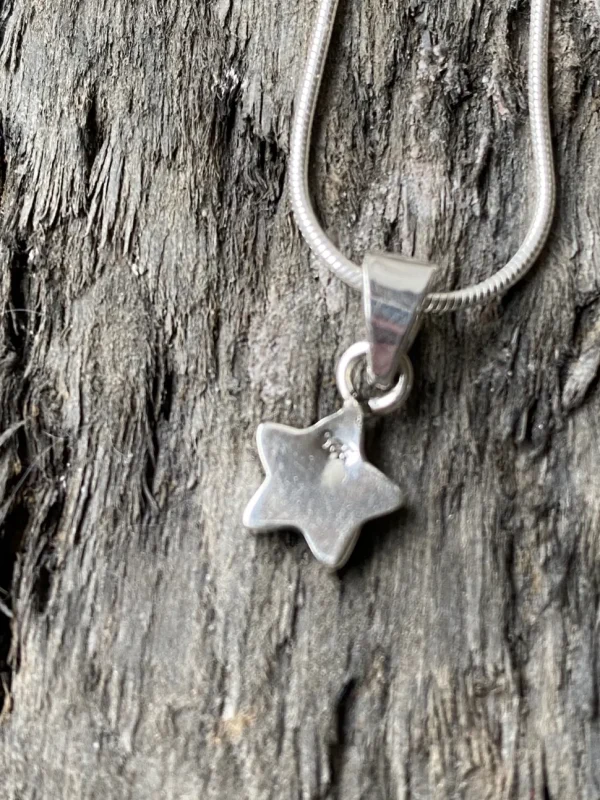 Solid Silver Simple Star Pendant and Chain