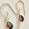 Solid Silver Smoky Quartz Tear Drop Earrings