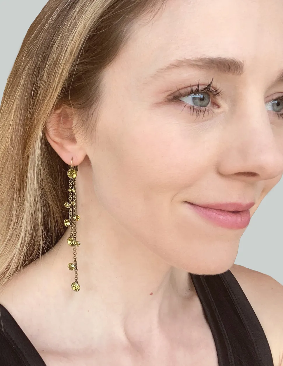 someshine_sometime_crysta_2.webp Someshine, Sometime Crystal Encrusted Chain Earrings