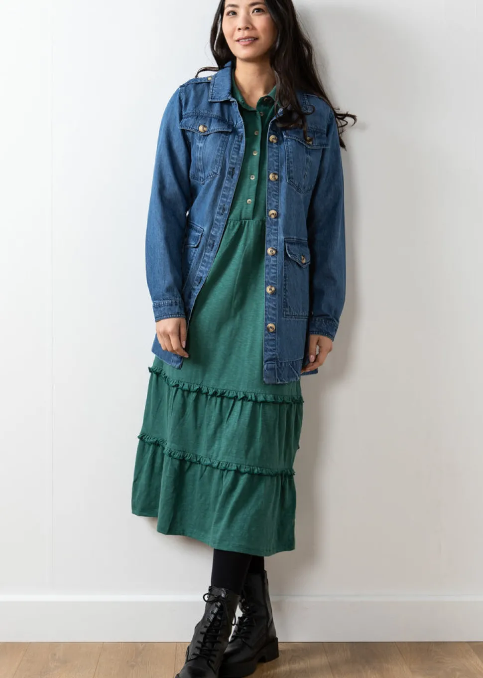 sophie_shirt_dress_in_gre_2.webp Sophie Shirt Dress in Green