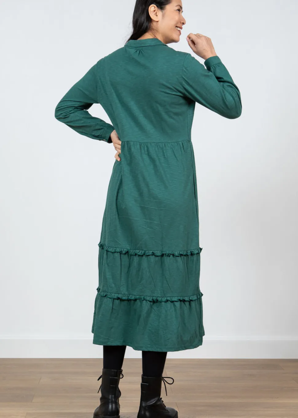 sophie_shirt_dress_in_gre_3.webp Sophie Shirt Dress in Green