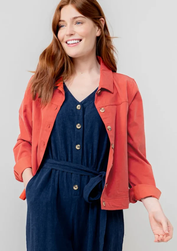 Southwester Tencel Cotton Jacket in Earth Red