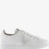 Tennis Leather & Glitter Swirl Trainers in White