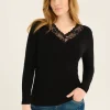 Trulla Long Sleeve Top in White & Black