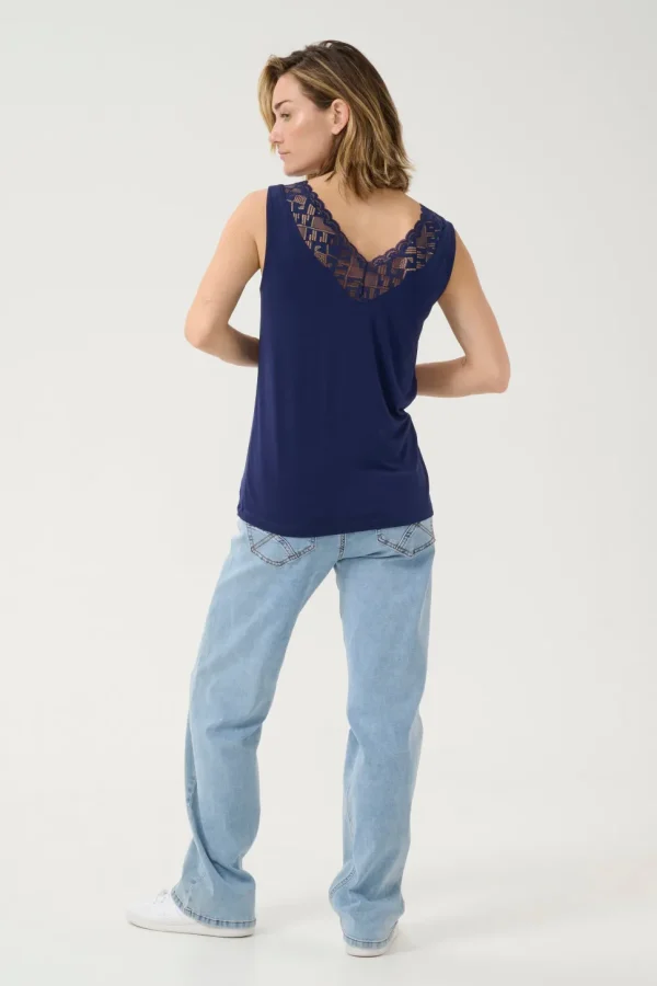 Trulla Vest Top in Ocean Cavern Blue