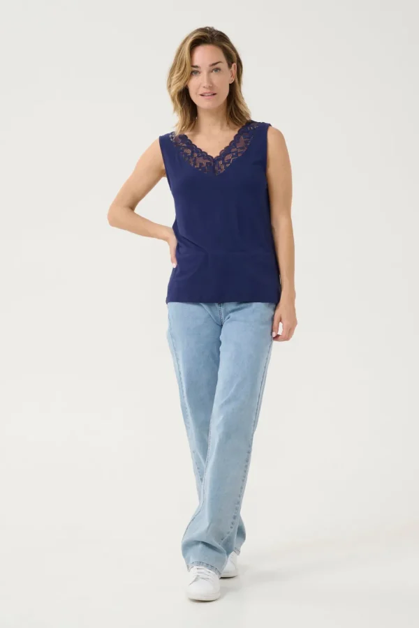 Trulla Vest Top in Ocean Cavern Blue