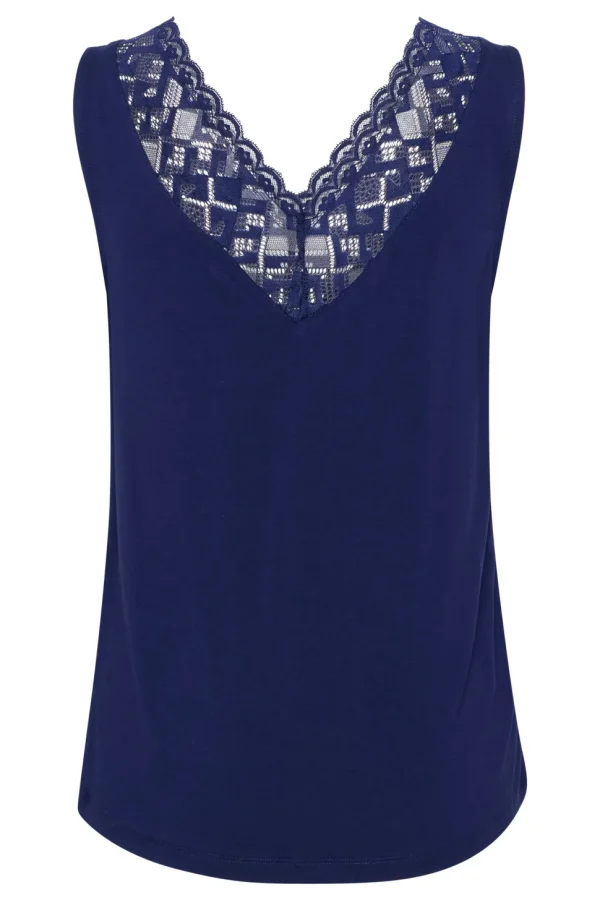 Trulla Vest Top in Ocean Cavern Blue