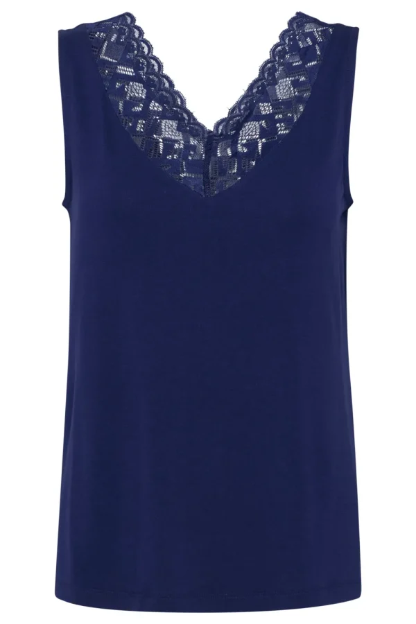 Trulla Vest Top in Ocean Cavern Blue