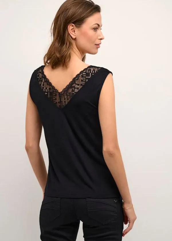 Trulla Vest Top in Pitch Black