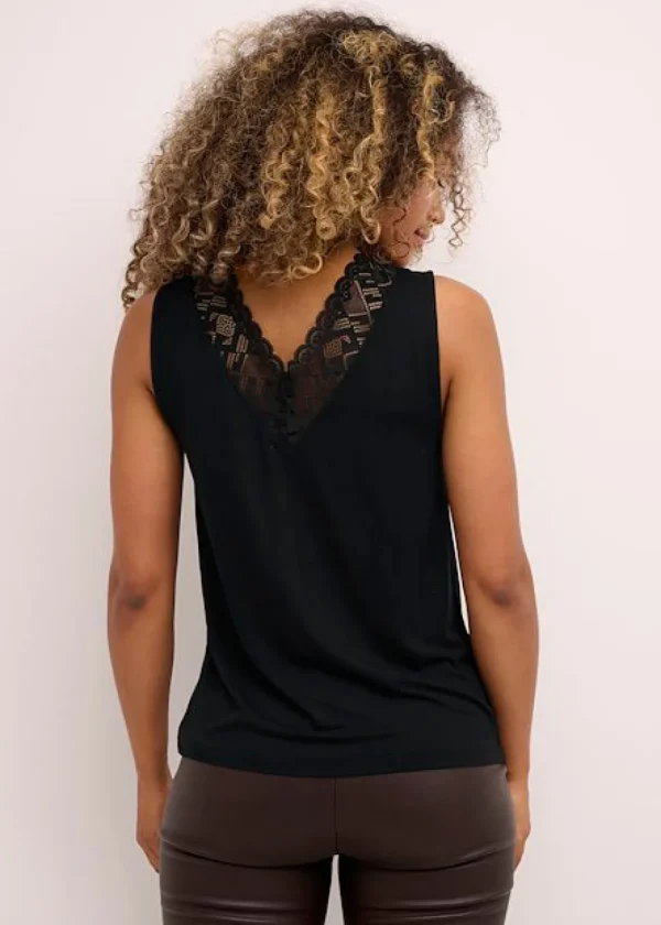 Trulla Vest Top in Pitch Black