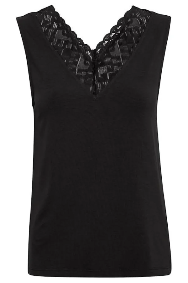 Trulla Vest Top in Pitch Black
