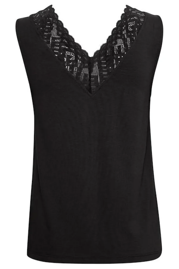 Trulla Vest Top in Pitch Black