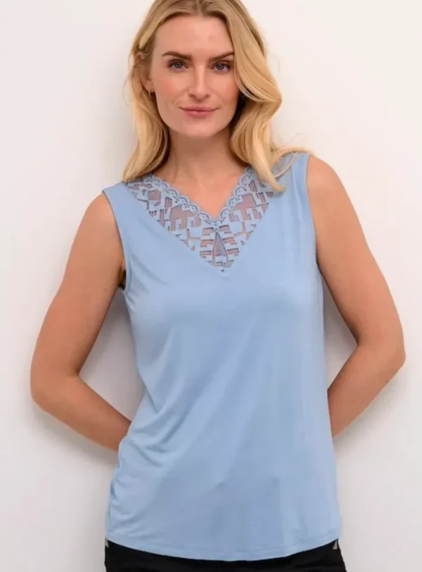 Trulla Vest Top in Rain Washed Blue