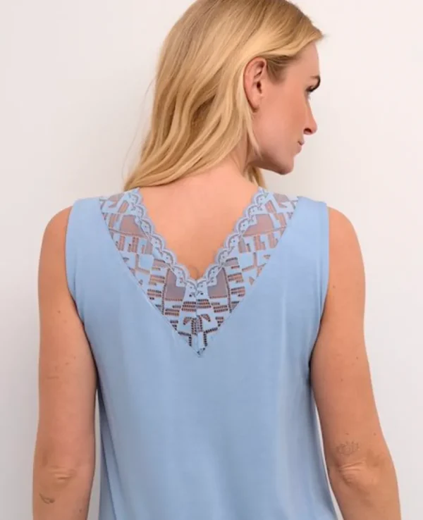 Trulla Vest Top in Rain Washed Blue