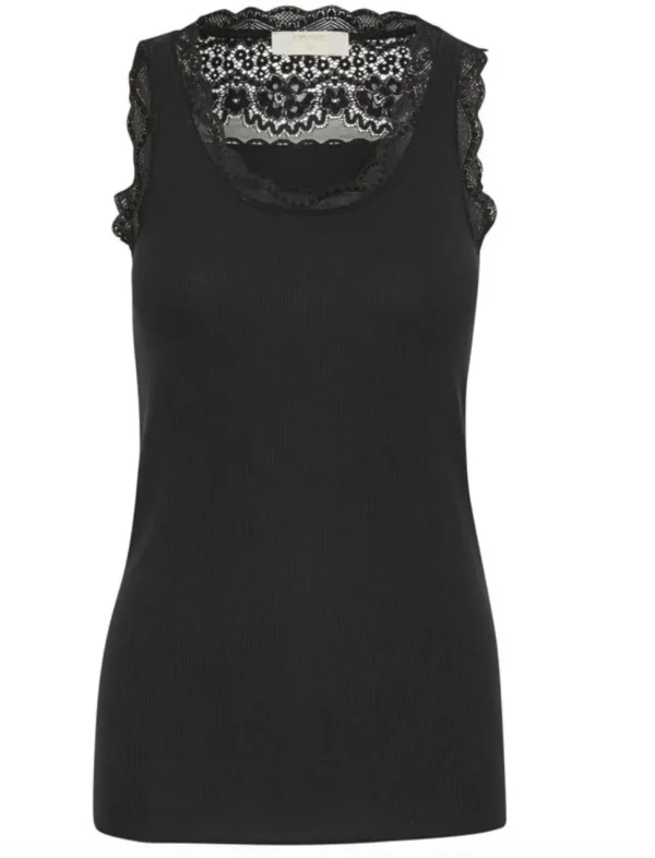 Vanessa Vest Top in Pitch Black
