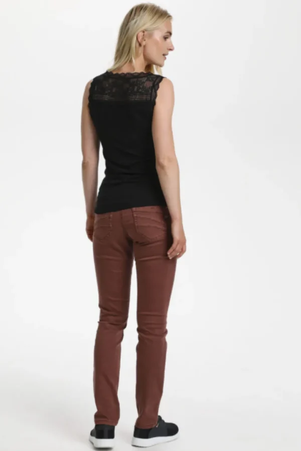 Vanessa Vest Top in Pitch Black