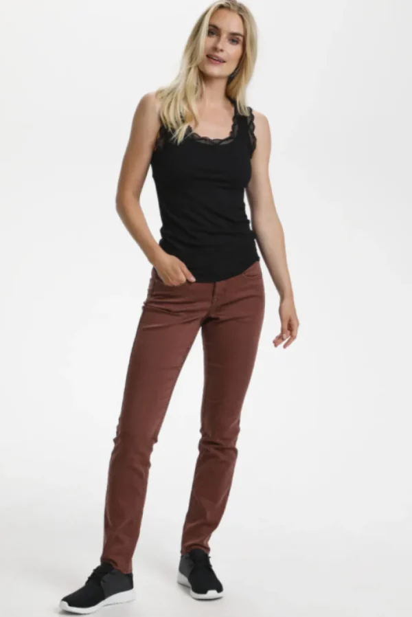 Vanessa Vest Top in Pitch Black