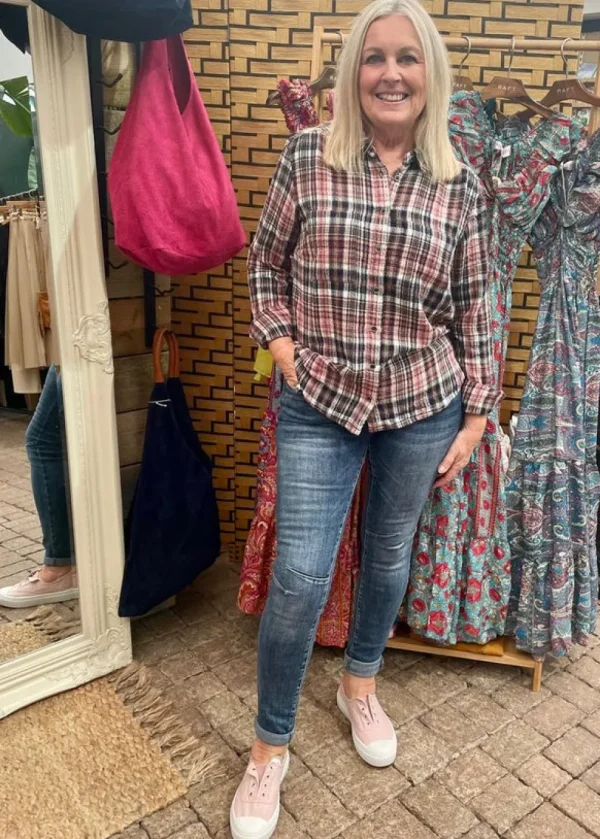 Willow Check Shirt in Mulberry