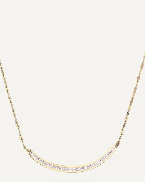 Crescent Glow 18K Gold Plate Necklace