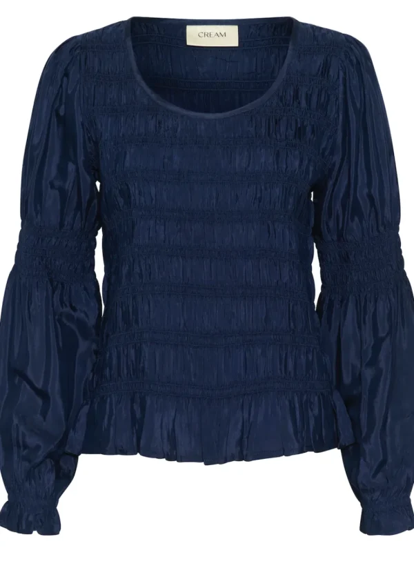 Henva Long Sleeve Blouse in Navy