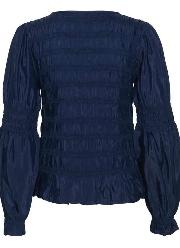 Henva Long Sleeve Blouse in Navy