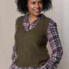 Laurel Cable Knit Tank in Olive