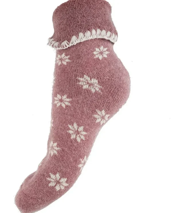 Luxurious Cuff House Socks With Flower Print