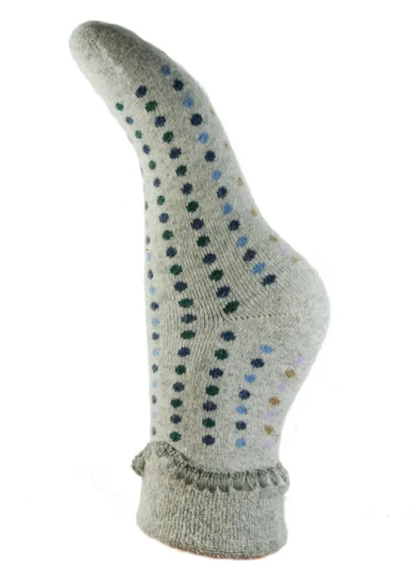 Luxurious Cuff House Socks with Multicoloured Dots