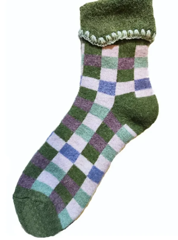 Luxurious Cuff Plaid House Socks