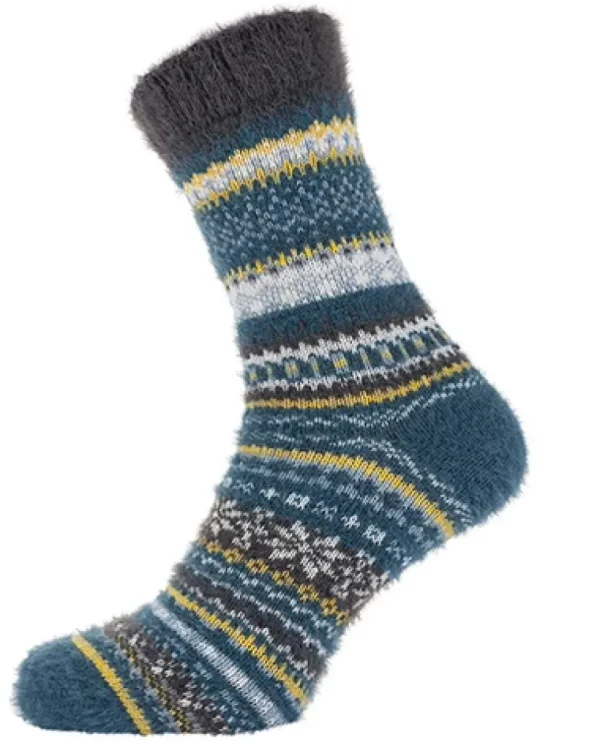 Luxurious Mens Nordic Patterned Wool Blend Socks
