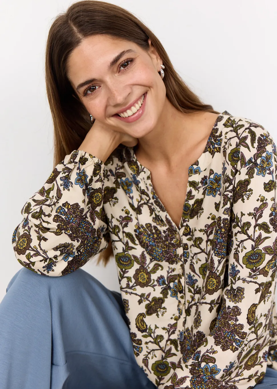 nine__print_blouse_in_dar_0.webp Nine 1 Print Blouse in Dark Green