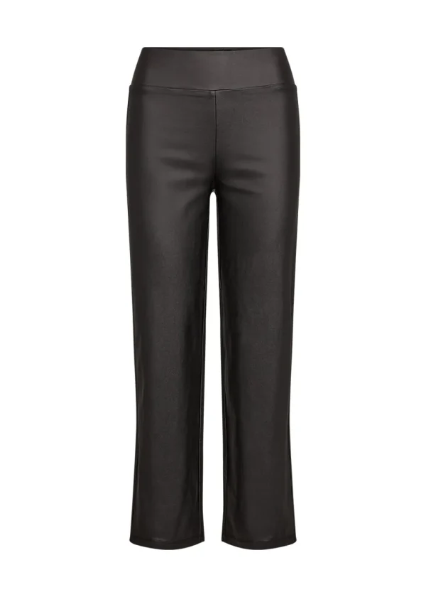 Pam 10 Faux Leather Wide Leg Pants in Black