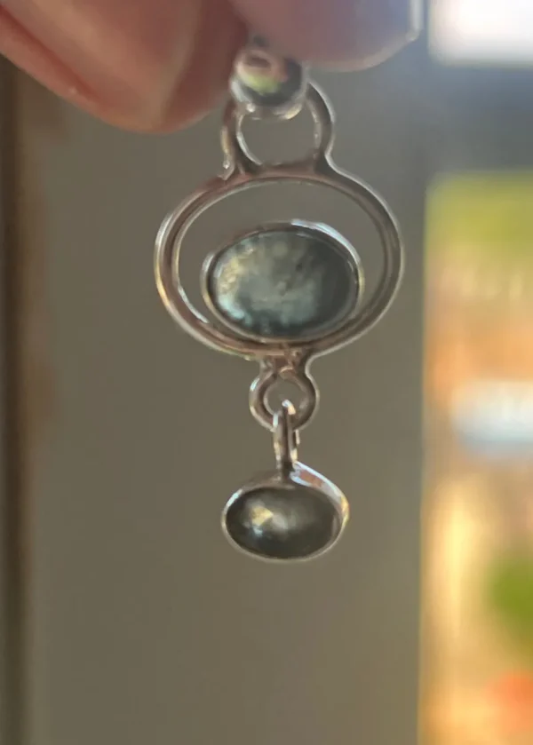 Solid Silver Apatite Scroll Pendant