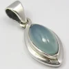 Solid Silver Chalcedony Marquis Pendant