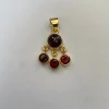 Solid Silver Garnet Gold Plated Multi-Gem Pendant