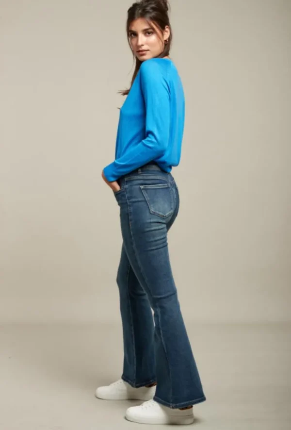 Toxik Bell Bottom Jeans in Mid Denim